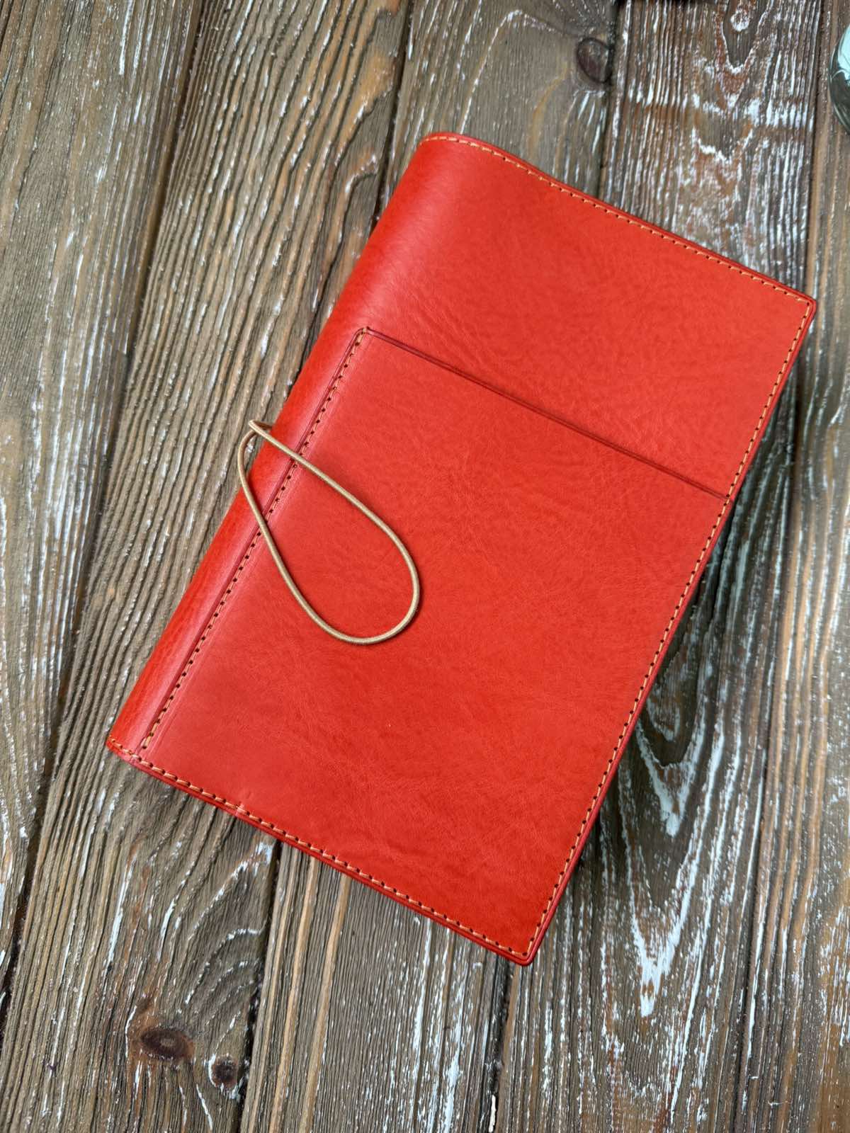 Ready to Ship A5 Slim Red Leather Planner Cover
