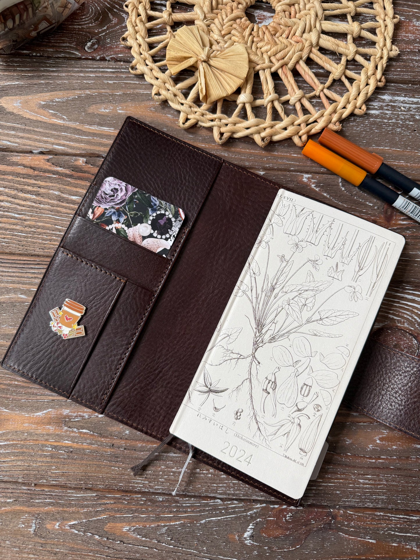 Hobonichi Weeks Leather Cover – Fits with Clear Cover – Snap or Elastic