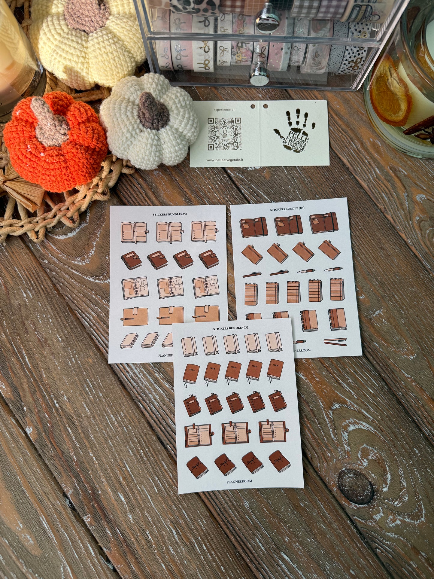 Planner Stickers Bundle | 3 Sheets of Notebook & Cover Stickers | Matte Paper | Cozy Neutral Aesthetic Stickers for Journaling & Planning