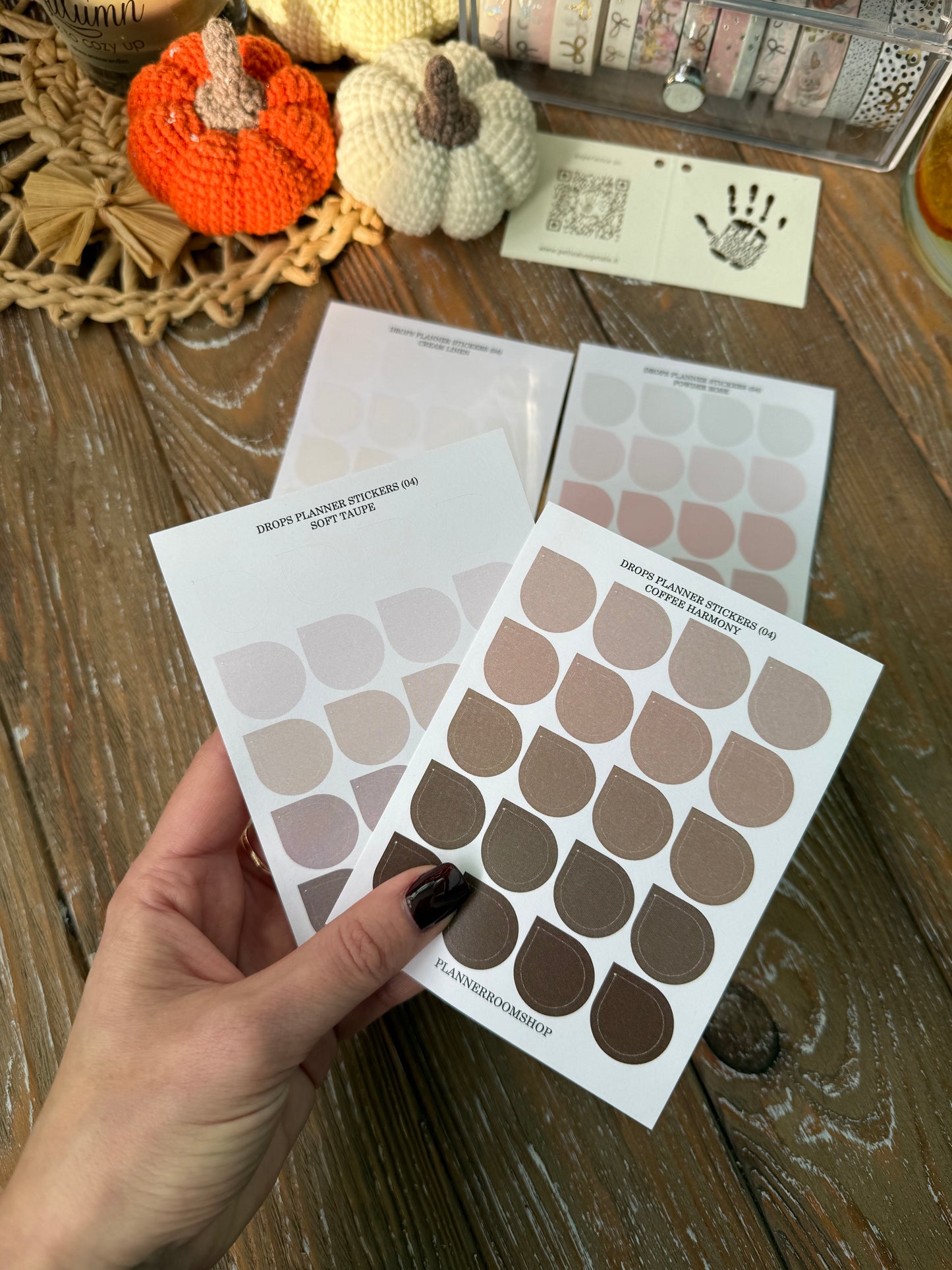 Drops Planner Stickers Bundle | 4 Neutral Matte Sheets | Functional Planner Dots for Journaling & Minimal Aesthetic Planning