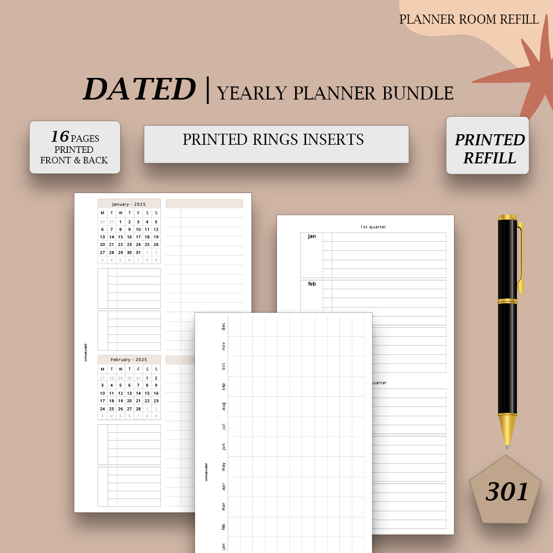 2026 PRINTED Yearly Planner bundle