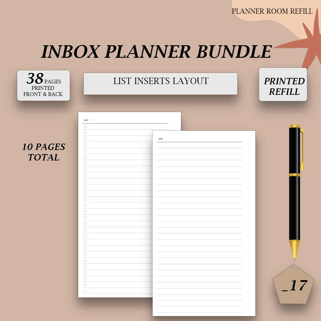 PRINTED Inbox planner bundle