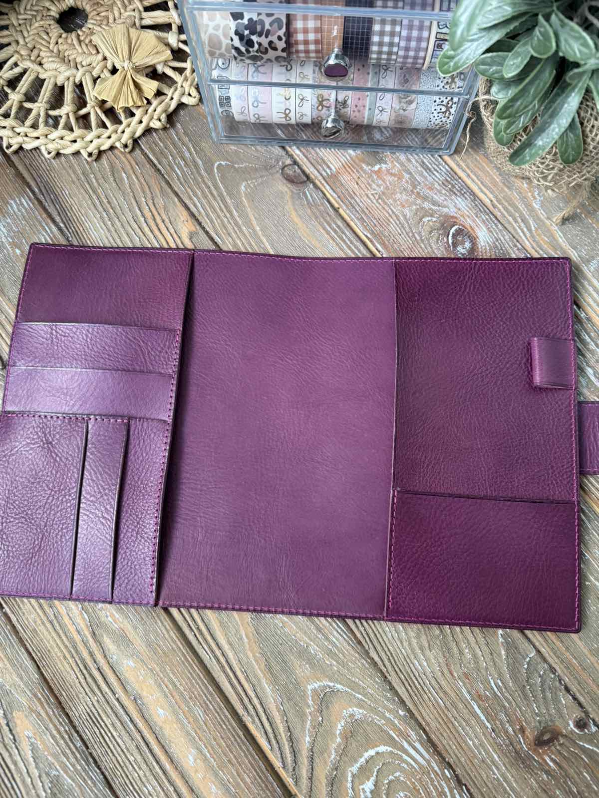 Premium Veg Tan Leather 5 Year Planner Cover A5 A6 | Hobonichi Compatible Journal Cover
