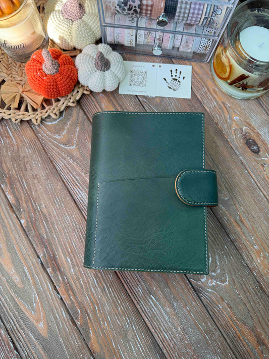 Ready to ship - Allie Ryaz (Filoplanner) Leather cover Mint outside|Undyed inside