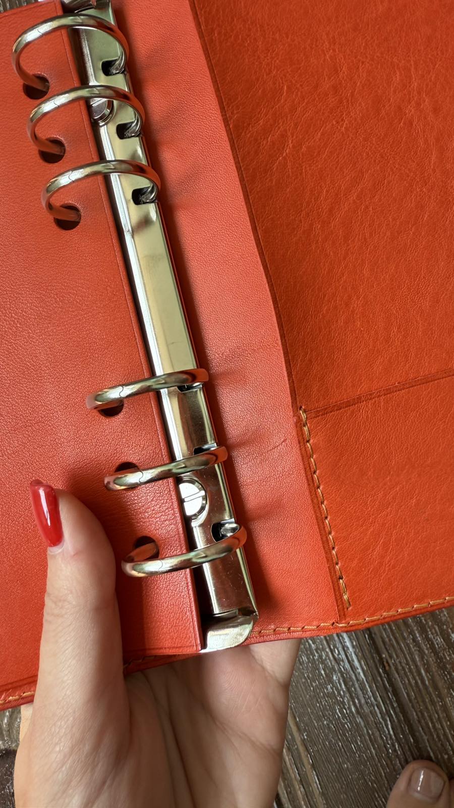 Discounted Personal Rings Cover – Red Veg Tan Leather