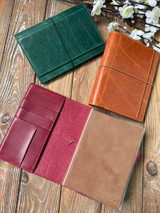 Sterling Ink Cover - Premium Tuscan Italian Veg Tan Leather – Natural Sheen