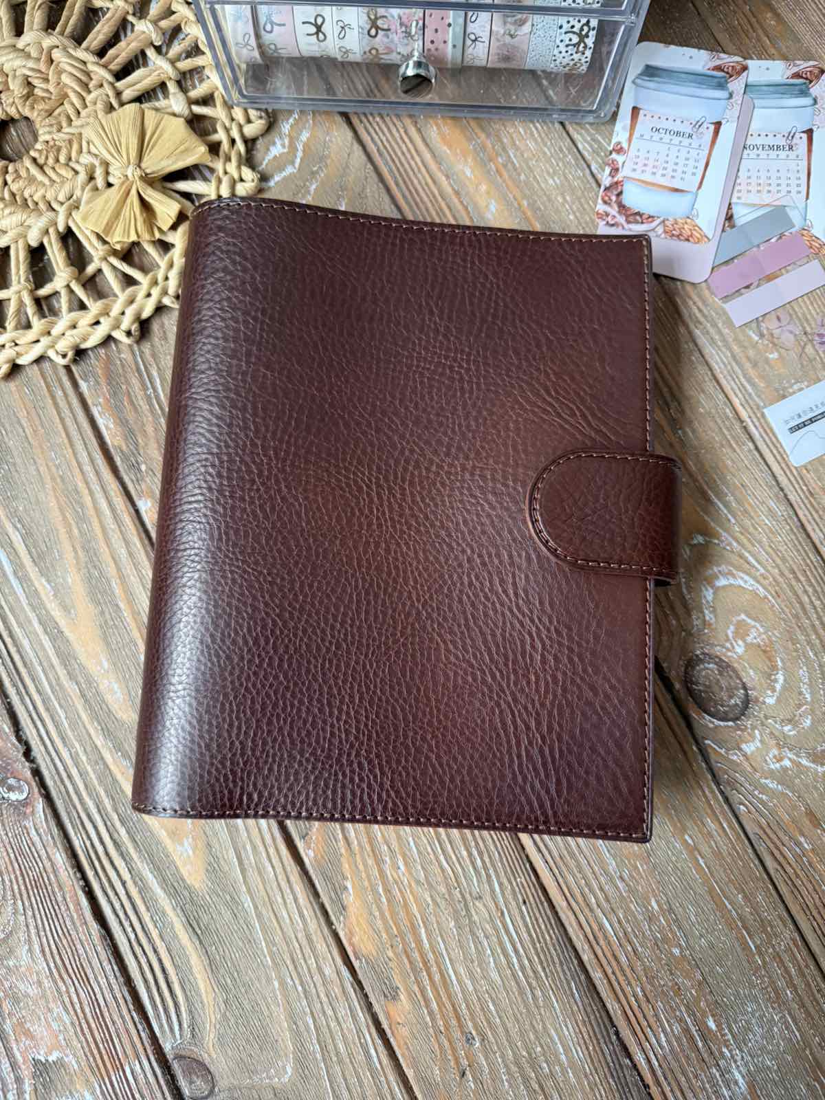 Premium Veg Tan Leather 5 Year Planner Cover A5 A6 | Hobonichi Compatible Journal Cover