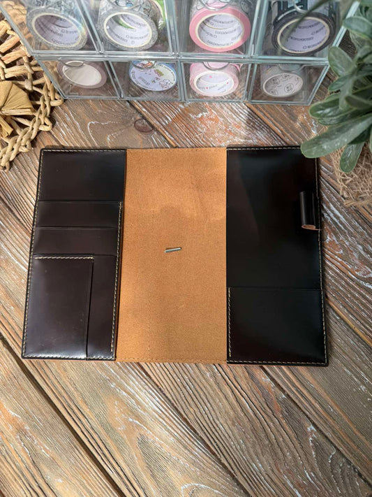 Limited Edition Dark Chocolate Glossy Leather Planner Cover