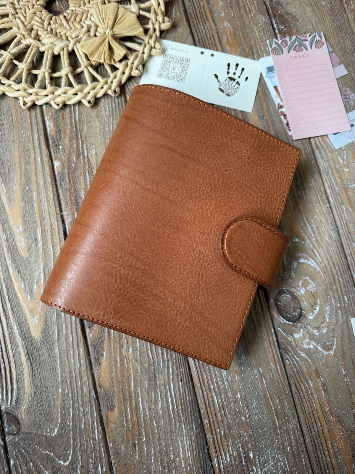 Premium Veg Tan Leather 5 Year Planner Cover A5 A6 | Hobonichi Compatible Journal Cover