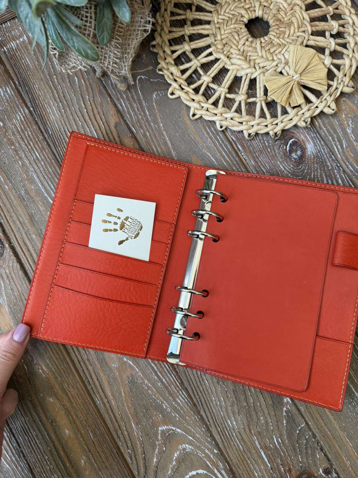 Ready to ship - Personal Rings - Red leather color