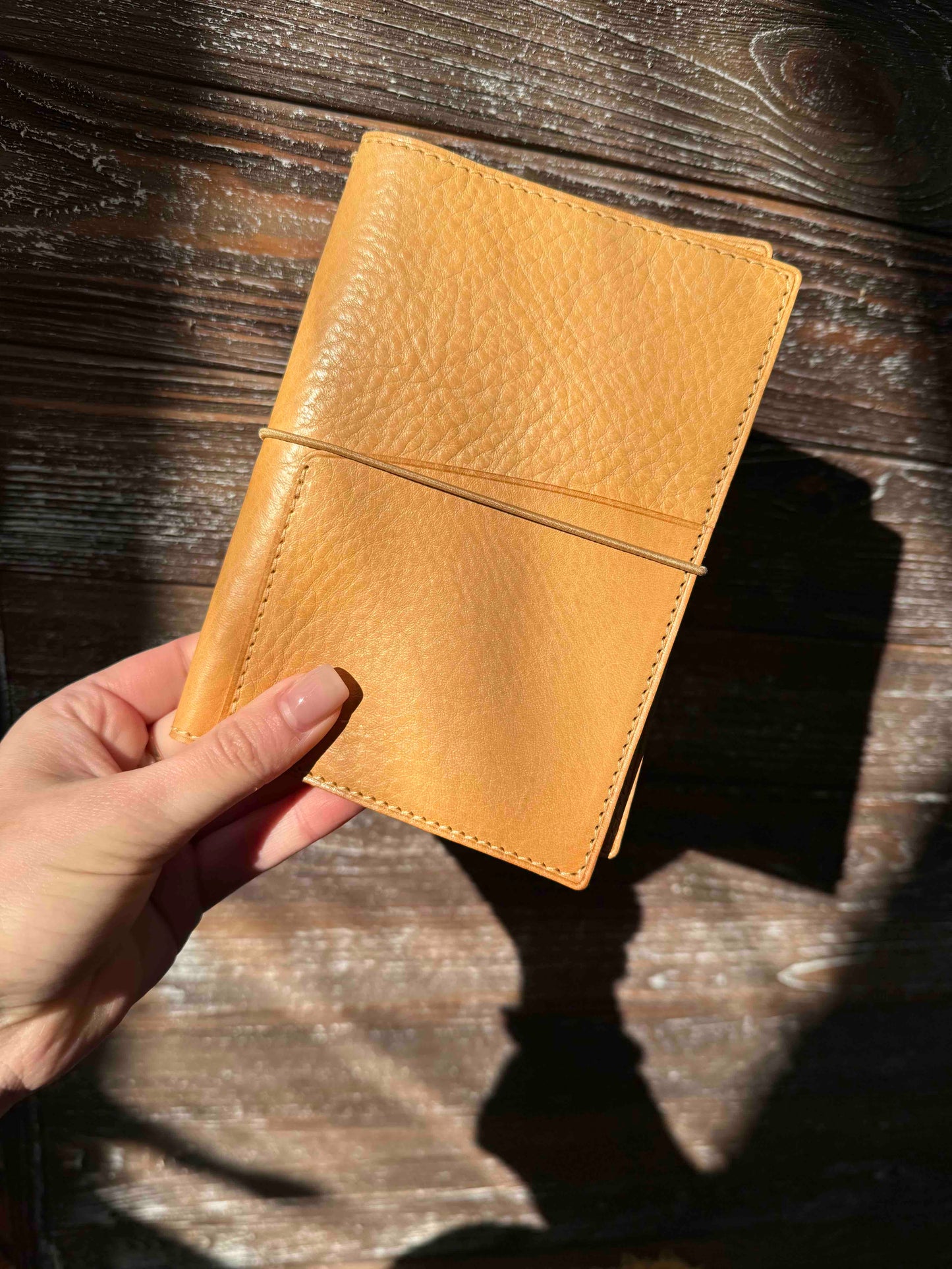 Slightly Imperfect covers in undyed leather