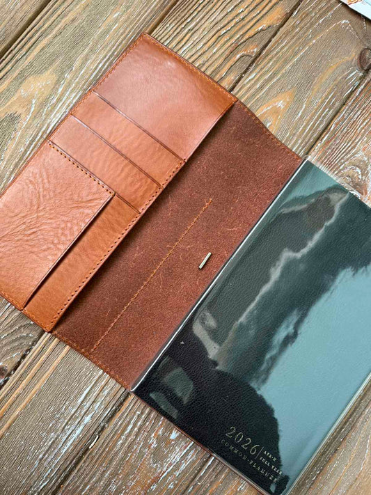 Ready to Ship A5 Slim Marrone Leather Planner Cover