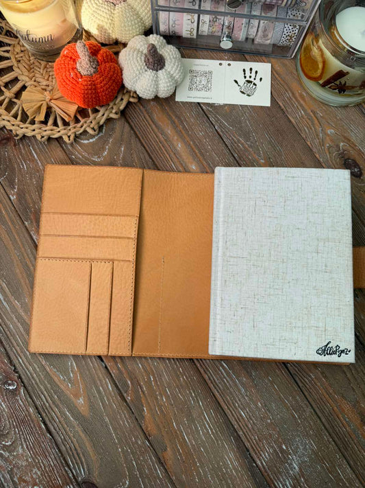 Ready to ship - Allie Ryaz (Filoplanner) Leather cover Mint outside|Undyed inside