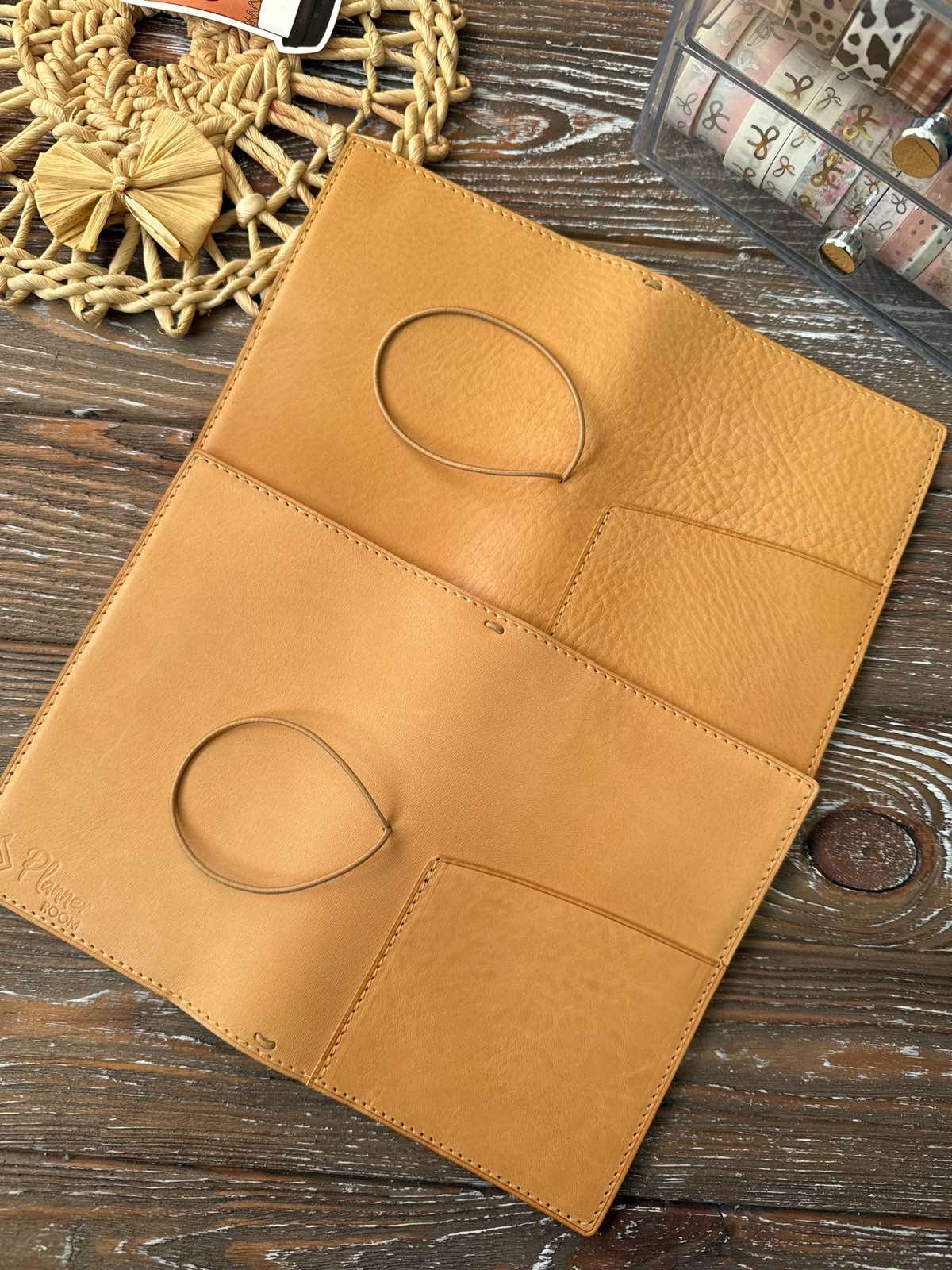 Slightly Imperfect covers in undyed leather