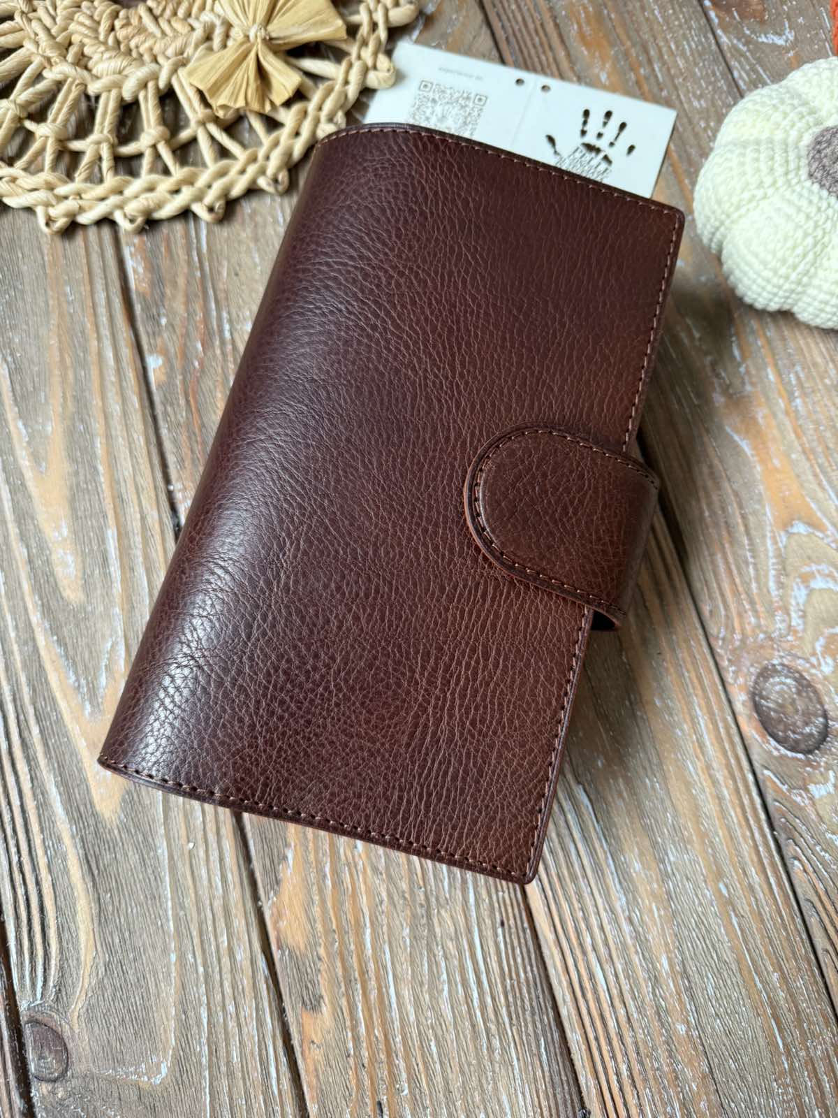 B6 Slim Leather Cover – Veg Tan – Snap closure -Sterling Ink Notebook