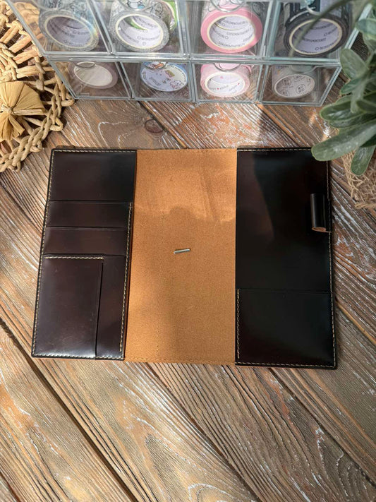 Limited Edition Dark Chocolate Glossy Leather Planner Cover