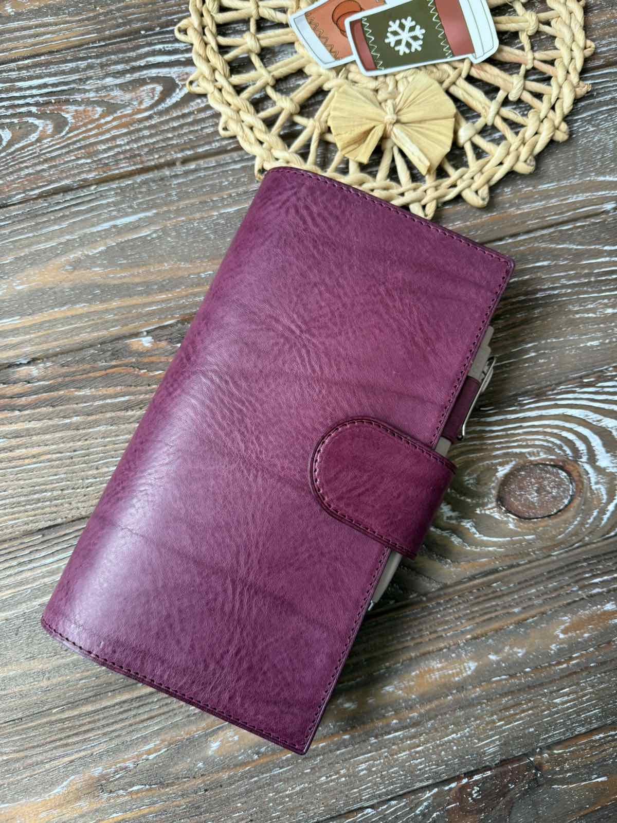 B6 Slim Leather Cover – Veg Tan – Snap closure -Sterling Ink Notebook
