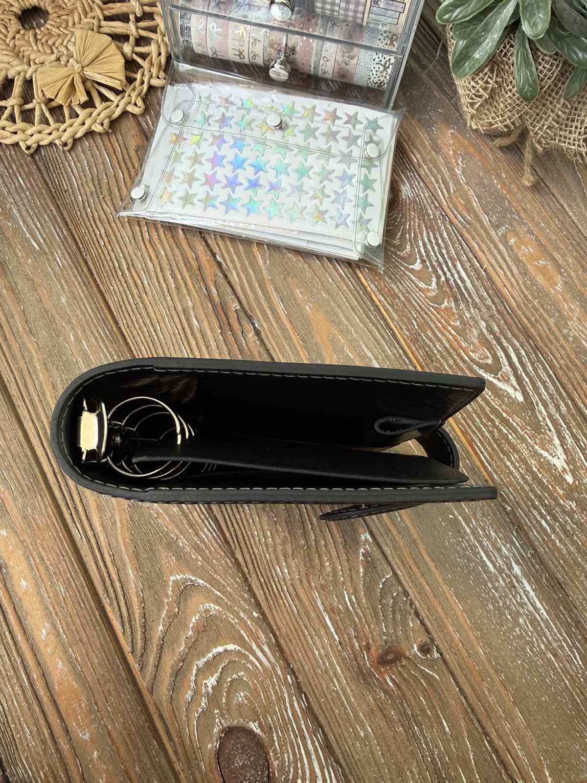 Leather Ring Planner Cover with Stiffener, 6-Rings Binder Cover
