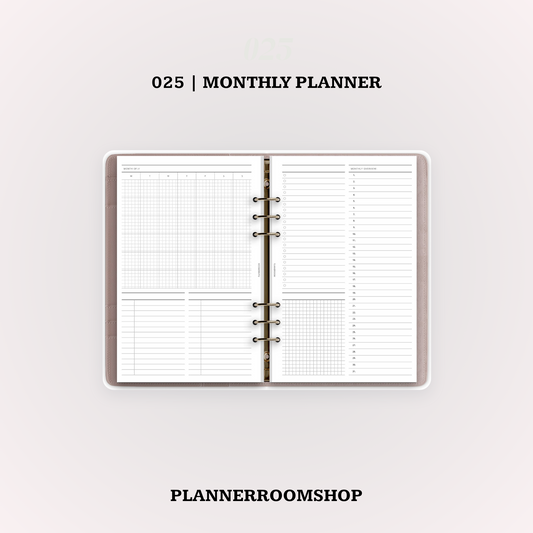 Monthly planner | printable inserts - 025