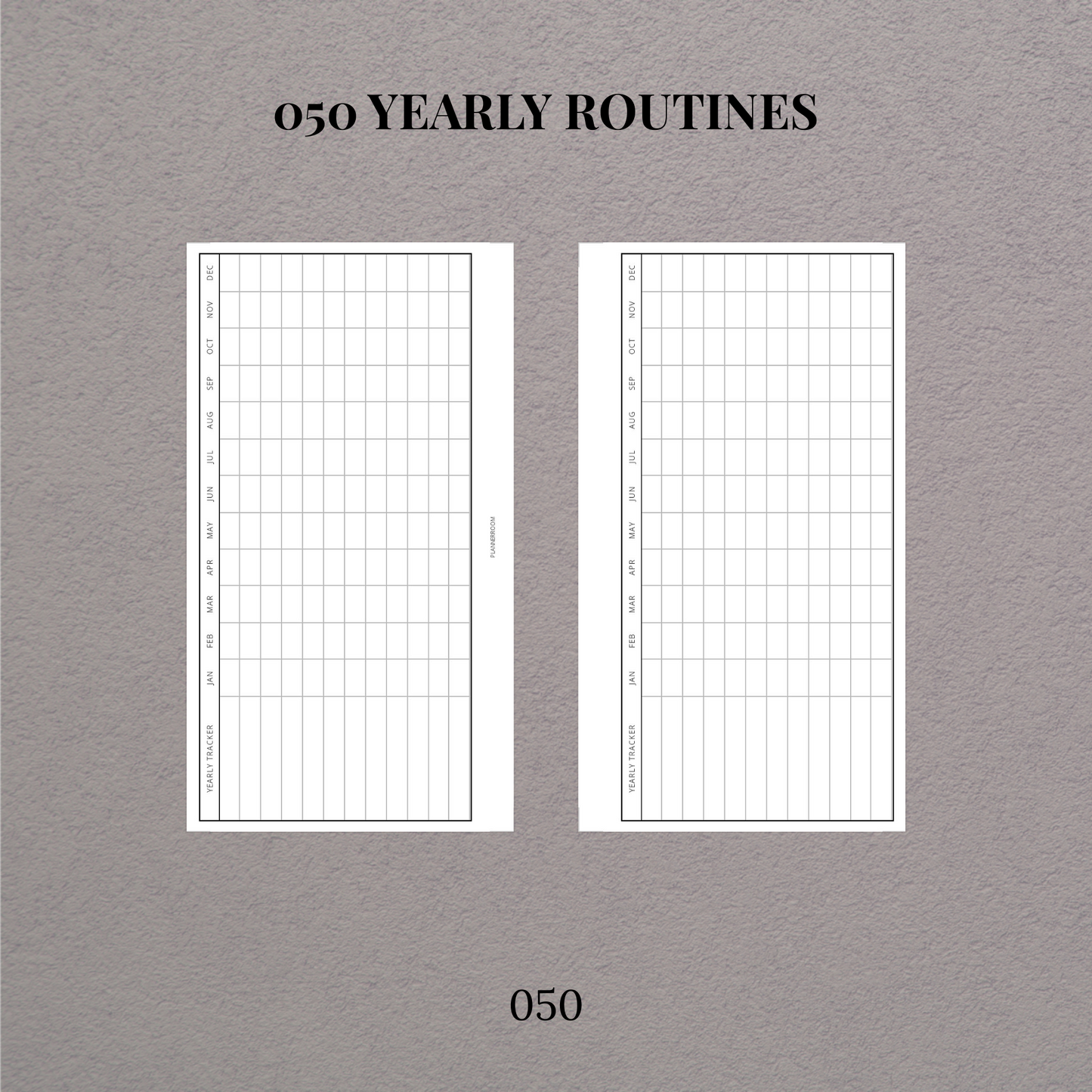 Yearly routines | Printable inserts - 050