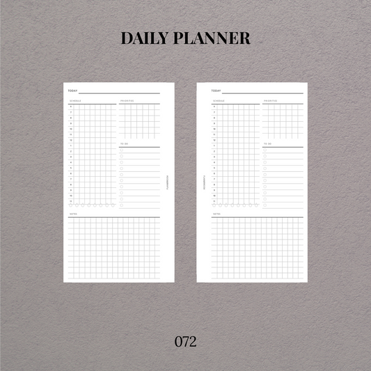Daily planner | Printable inserts - 072