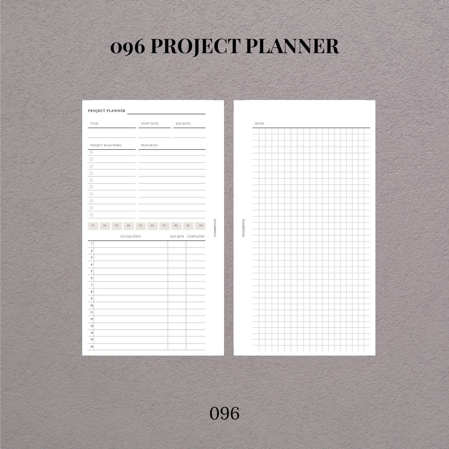 Project planner | Printable inserts - 096