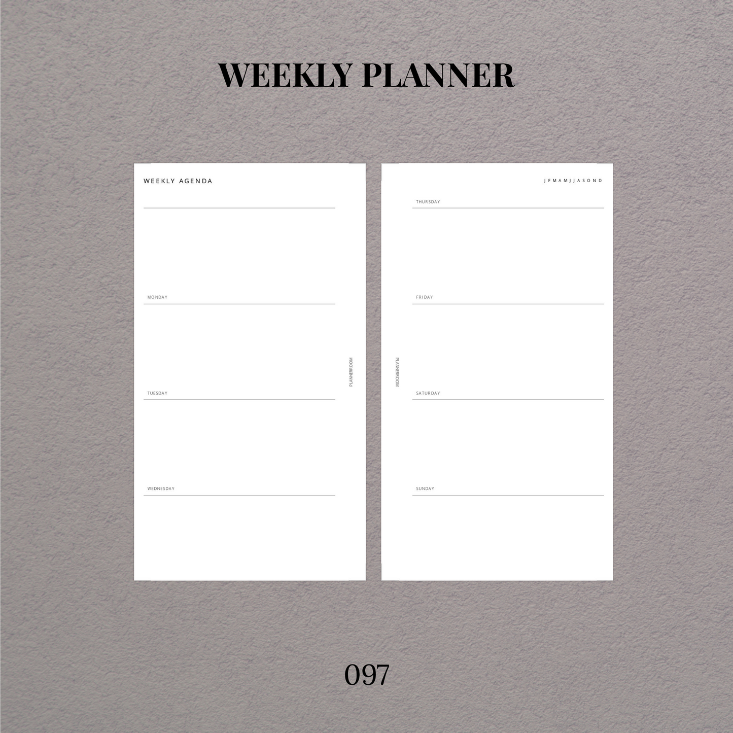 Weekly planner | Printable inserts - 097