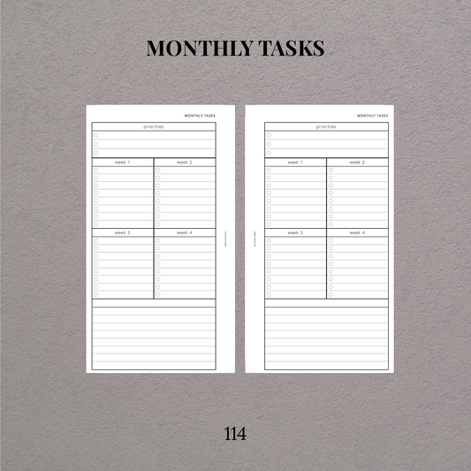 Monthly tasks - 114