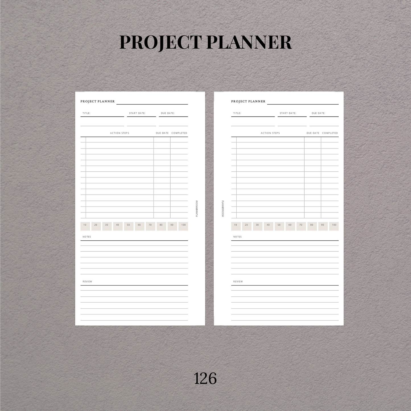 Project planner | Printable inserts - 126