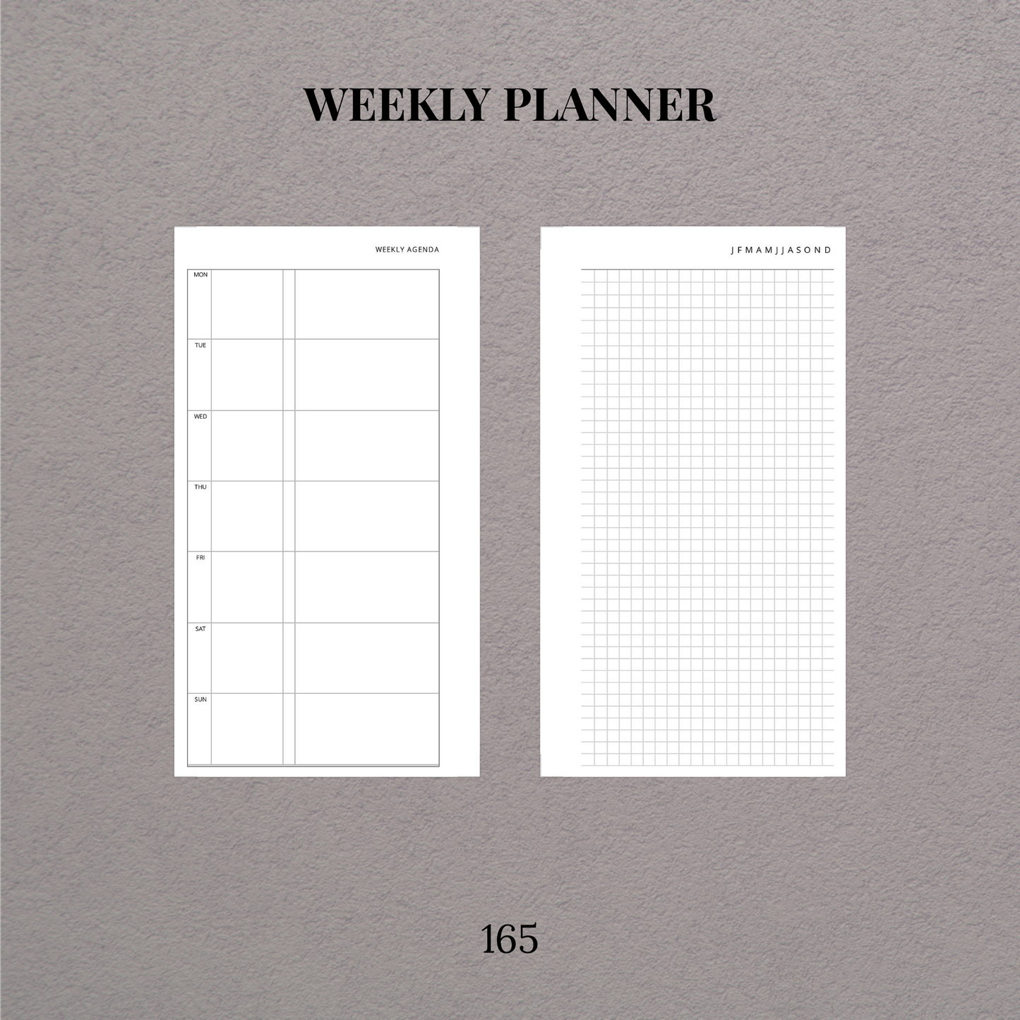 Weekly planner | Printable inserts - 165