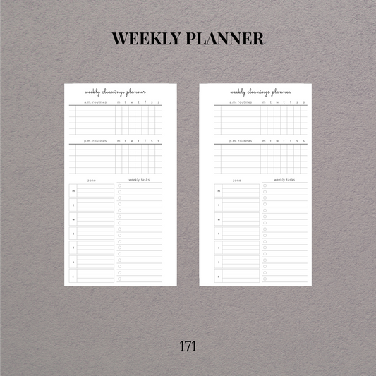 Weekly planner | Printable inserts - 171