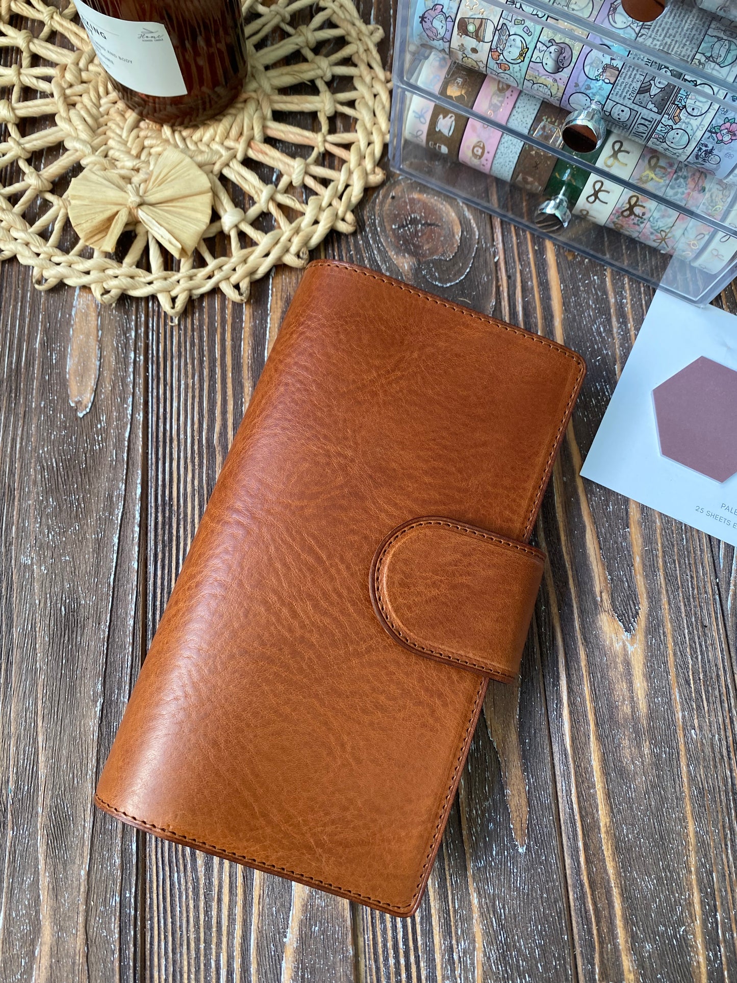 Standard TN, Regular TN veg tan leather cover, Travelers Notebook, Midori planner, Genuine leather, Undyed leather