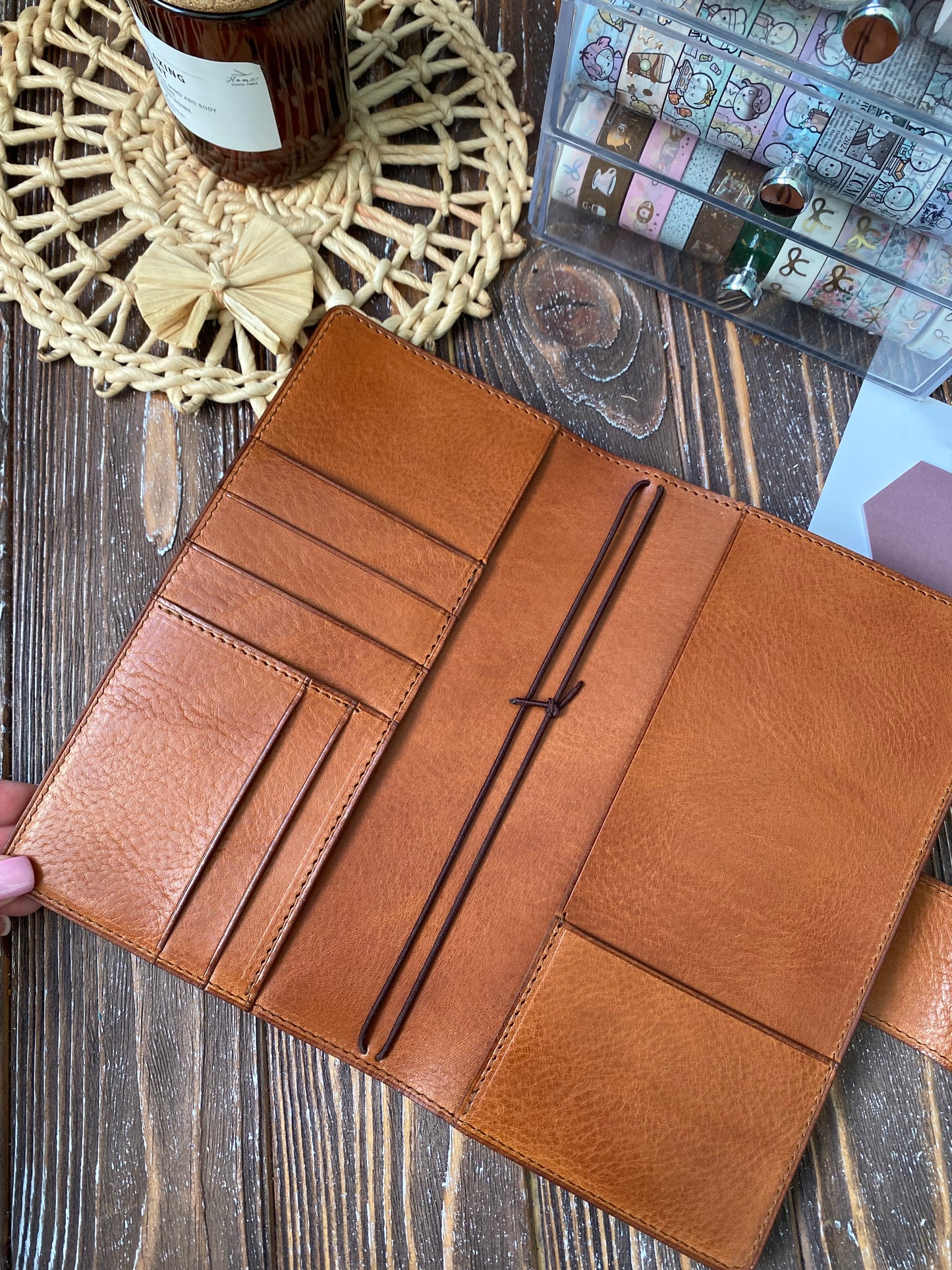 Standard TN, Regular TN veg tan leather cover, Travelers Notebook, Midori planner, Genuine leather, Undyed leather