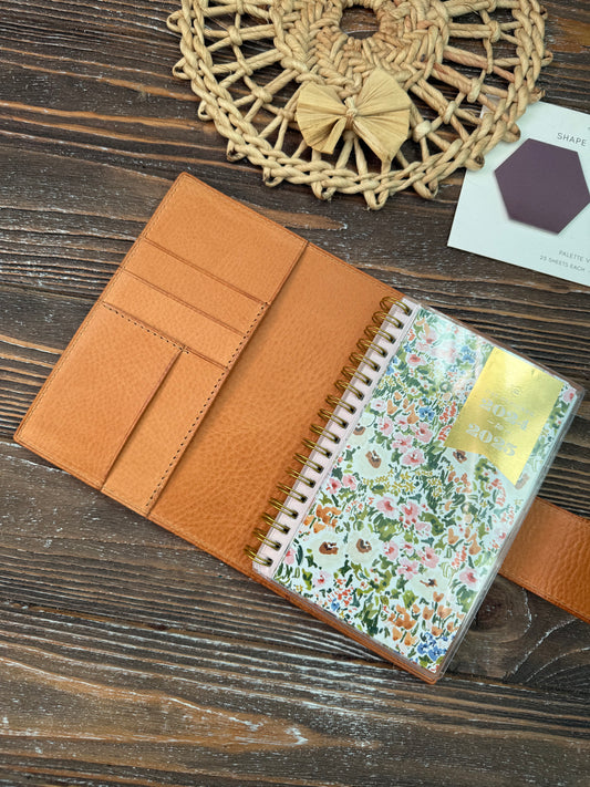 Day Designer leather cover for wirebound notebook  6.3*4.33