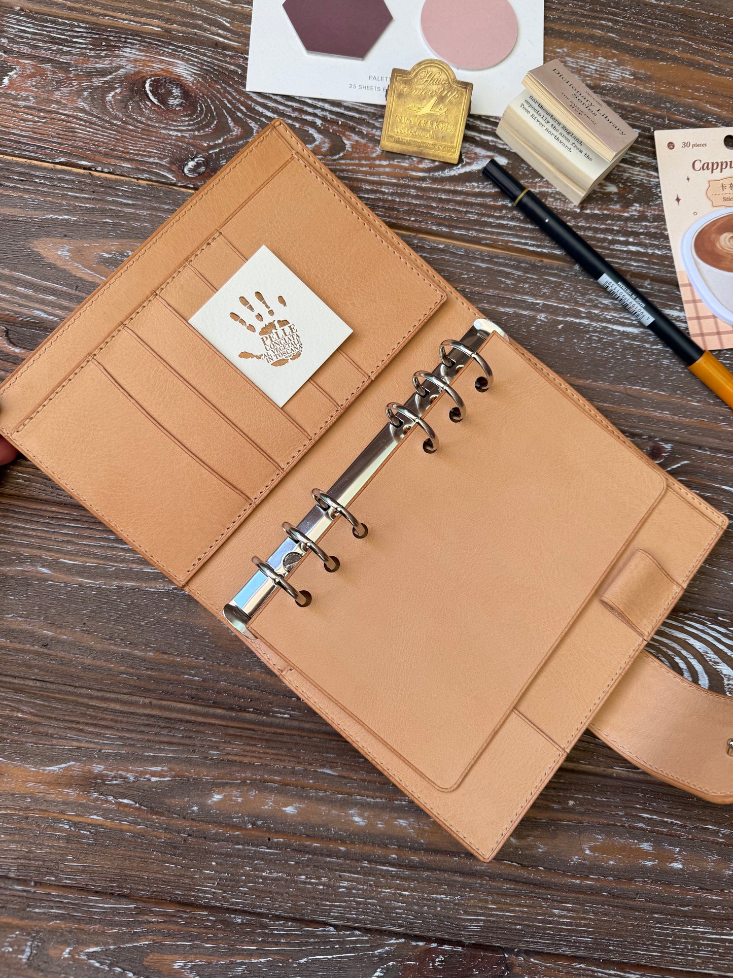 Personal Rings Leather Planner Cover – Handmade & Functional - Preorder