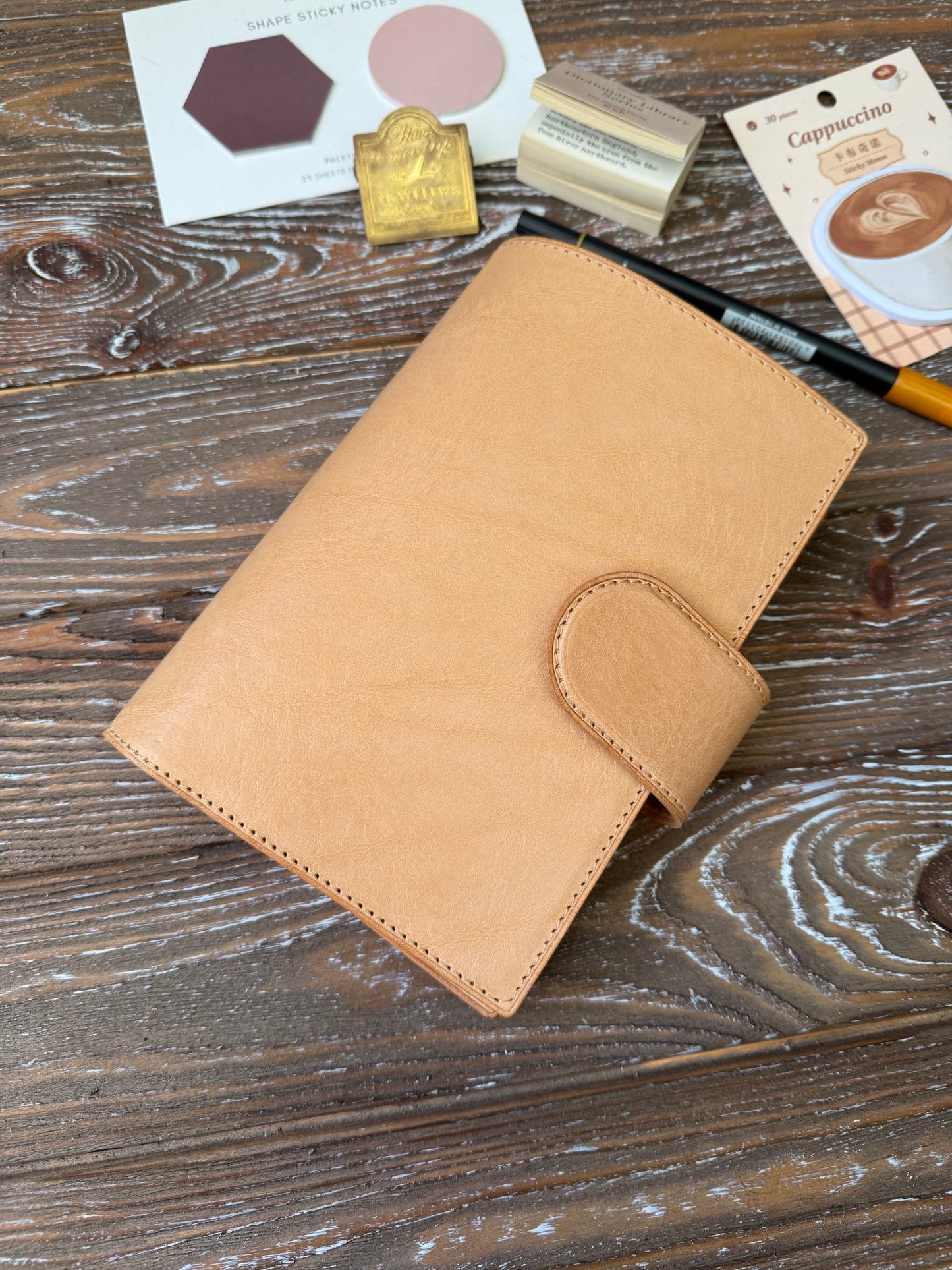 Personal Rings Leather Planner Cover – Handmade & Functional - Preorder