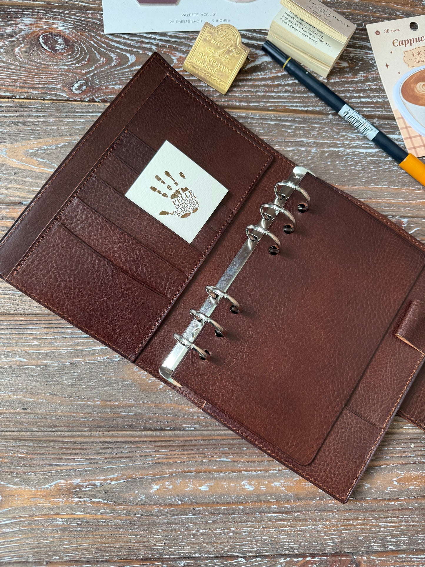 Personal Rings Leather Planner Cover – Handmade & Functional - Preorder