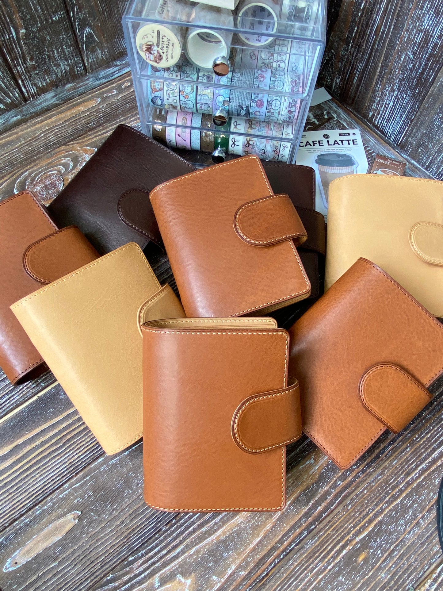 Pocket Rings Leather Planner Cover – Handmade in Veg Tan Leather - Preorder