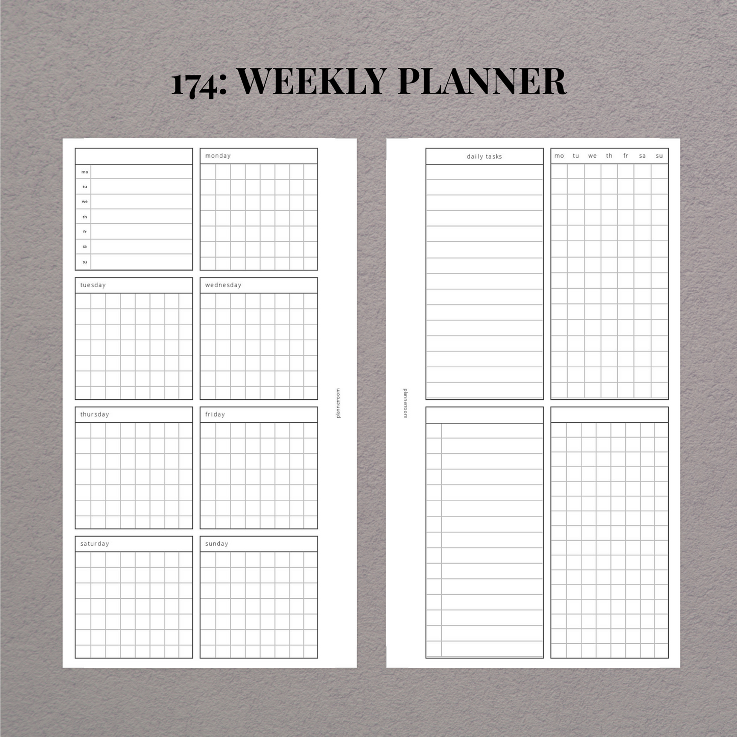 Weekly planner | Printable week | 174