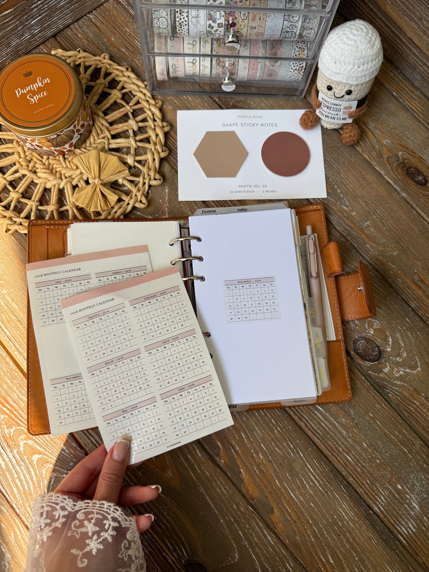 2026 Transparent Dated Mini Calendar Stickers for Journal