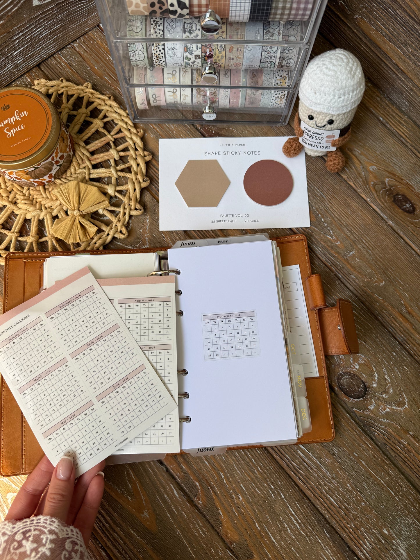 2026 Transparent Dated Mini Calendar Stickers for Journal