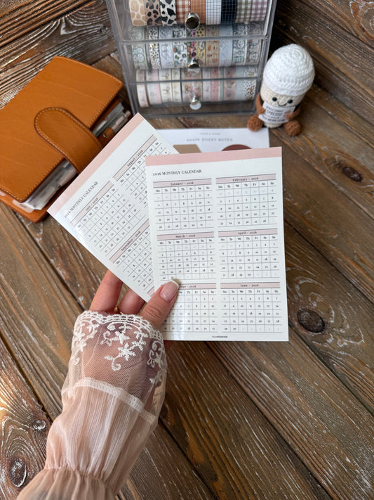 2026 Transparent Dated Mini Calendar Stickers for Journal
