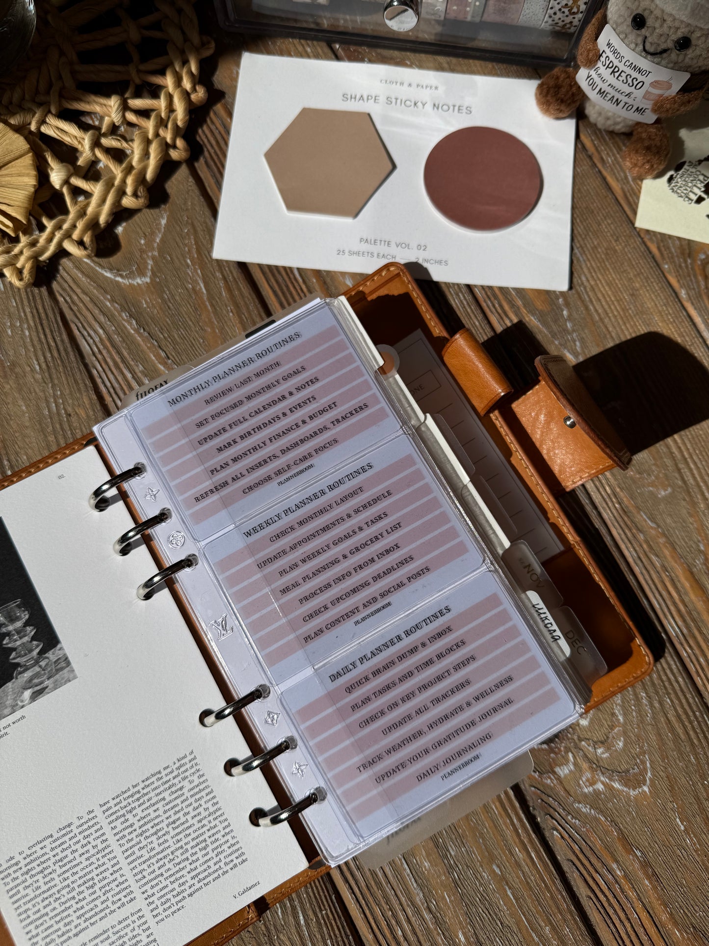 Routines Planner Cards – Transparent Matte Plastic, Yearly Monthly Weekly Daily, Set of 4
