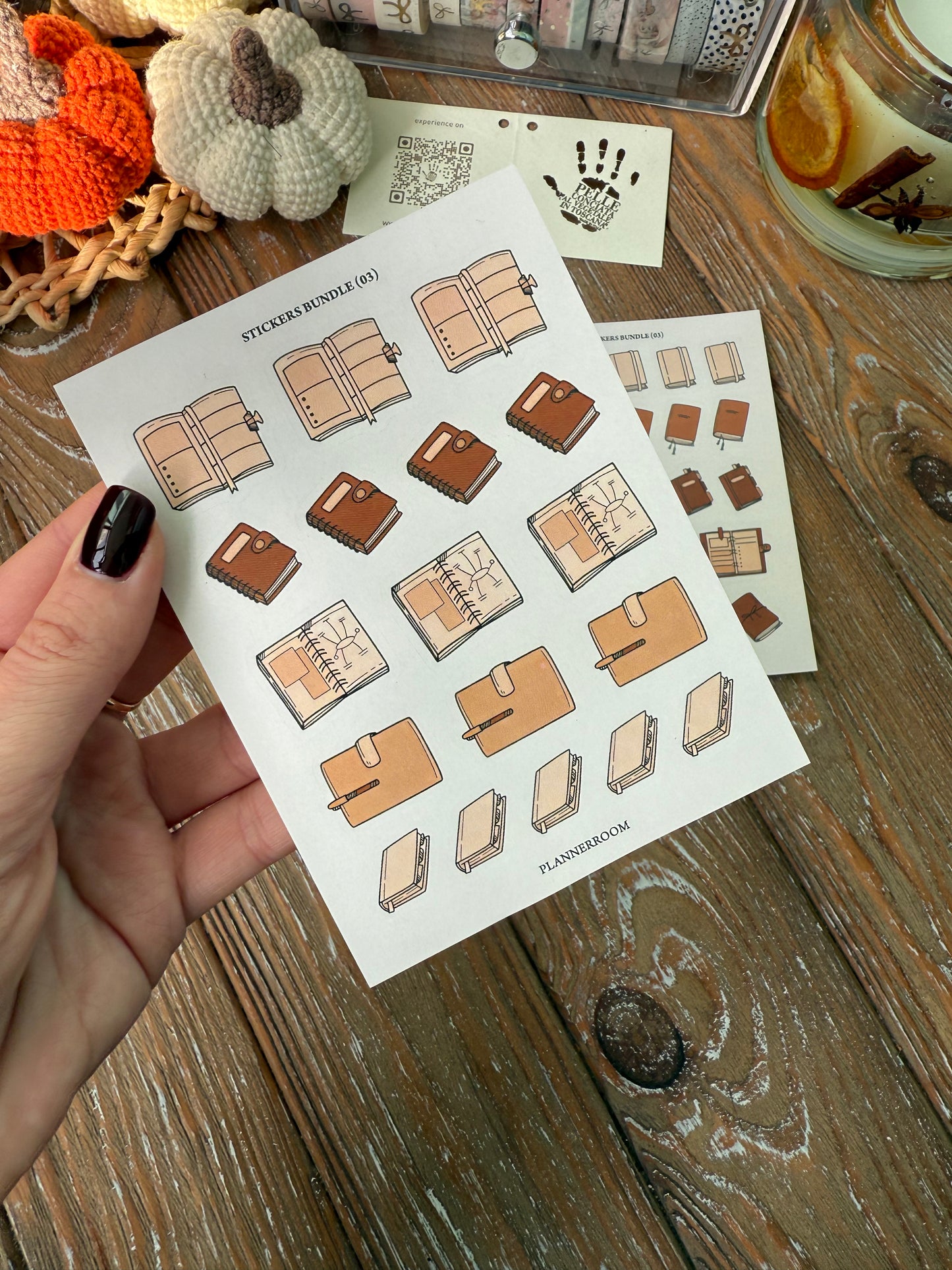 Planner Stickers Bundle | 3 Sheets of Notebook & Cover Stickers | Matte Paper | Cozy Neutral Aesthetic Stickers for Journaling & Planning