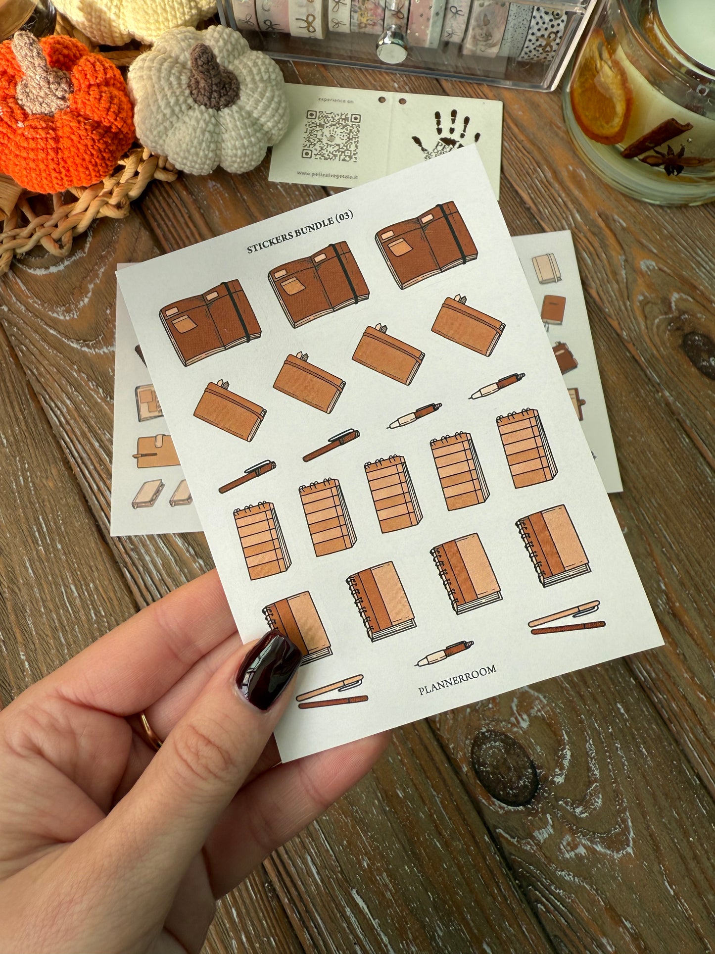 Planner Stickers Bundle | 3 Sheets of Notebook & Cover Stickers | Matte Paper | Cozy Neutral Aesthetic Stickers for Journaling & Planning