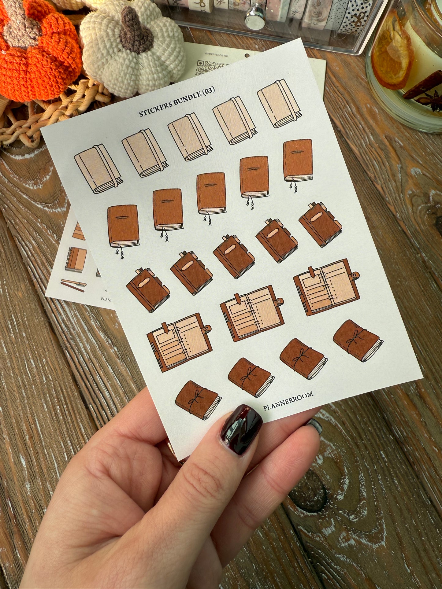 Planner Stickers Bundle | 3 Sheets of Notebook & Cover Stickers | Matte Paper | Cozy Neutral Aesthetic Stickers for Journaling & Planning