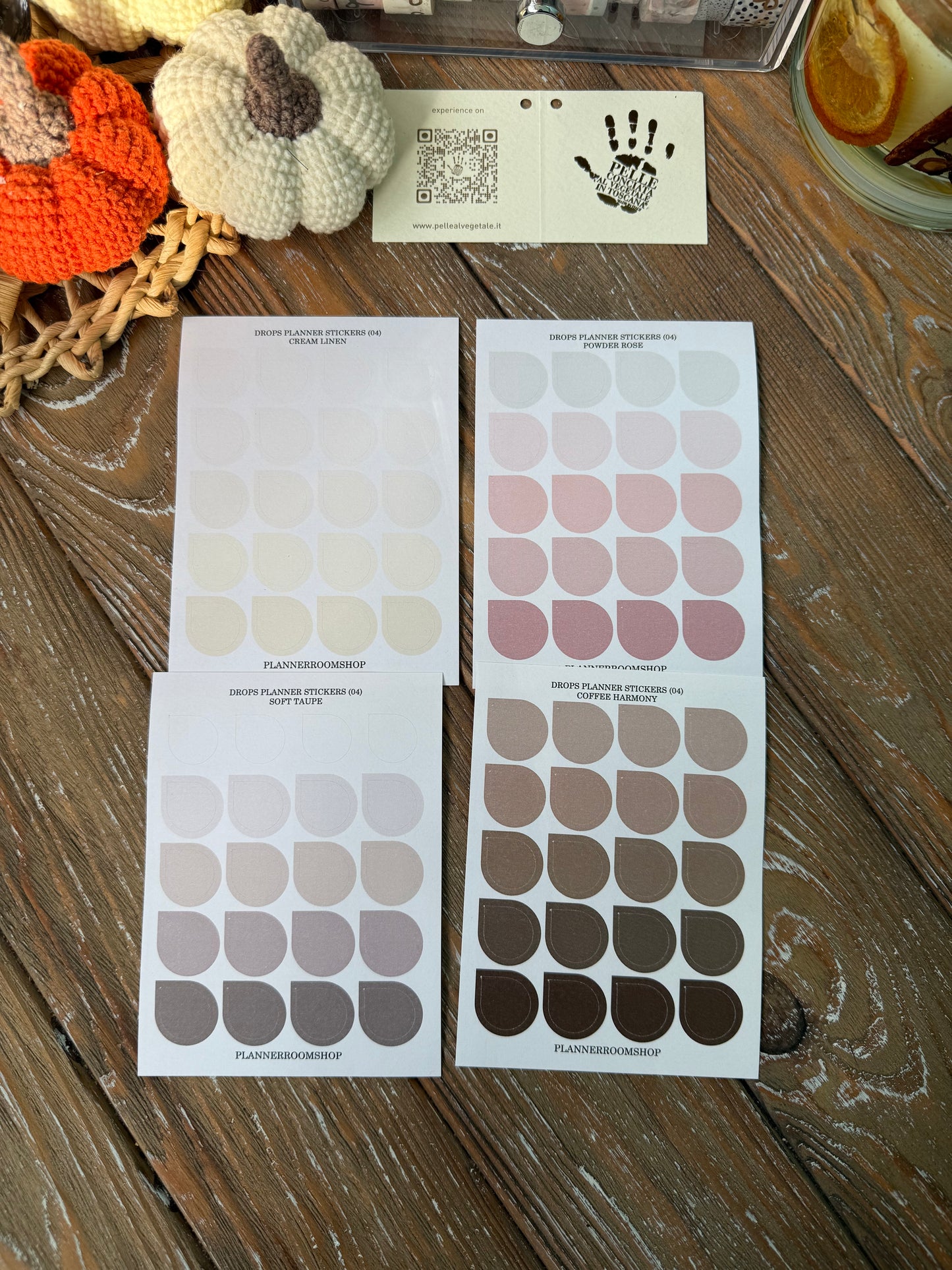 Drops Planner Stickers Bundle | 4 Neutral Matte Sheets | Functional Planner Dots for Journaling & Minimal Aesthetic Planning