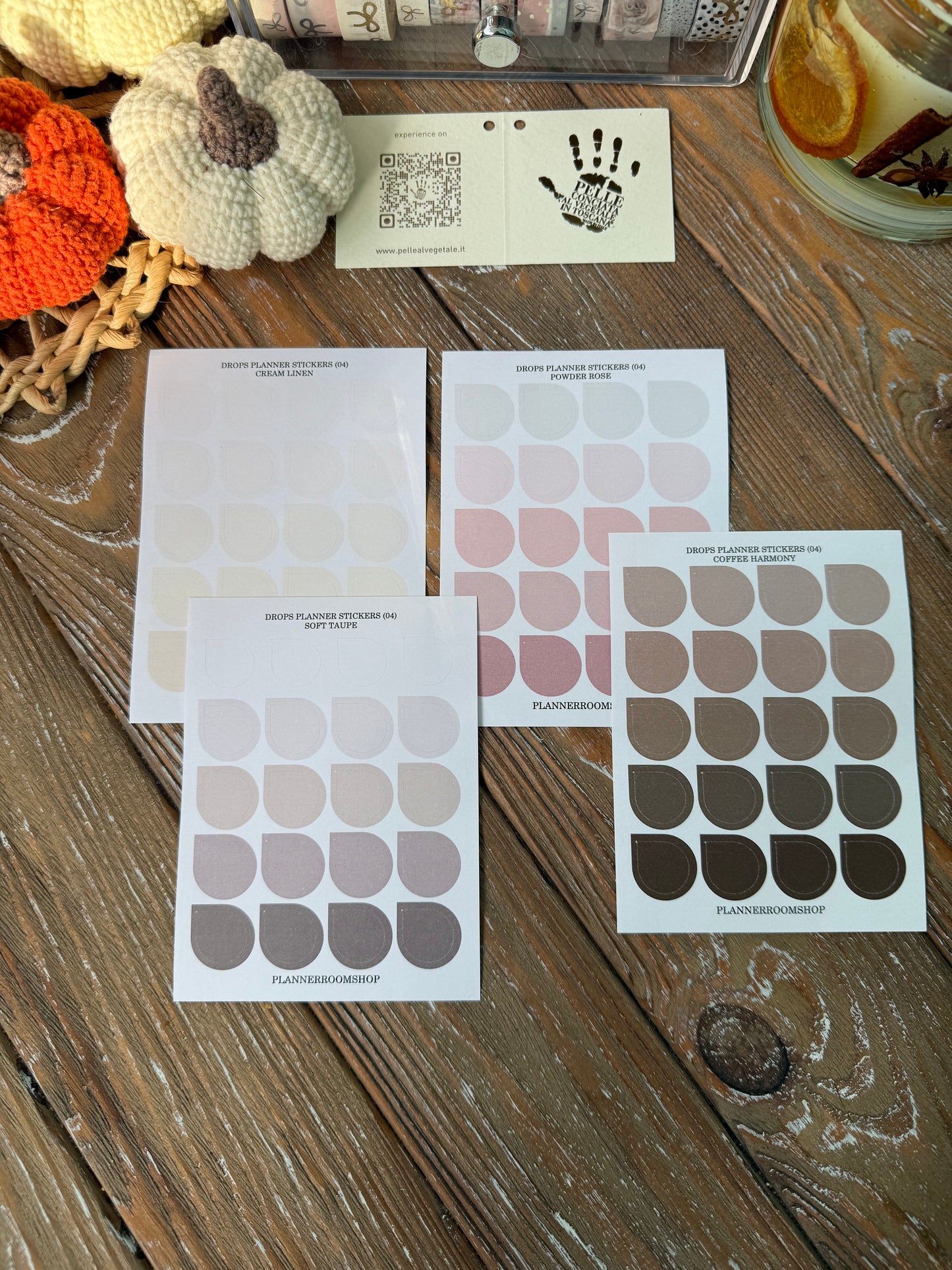 Drops Planner Stickers Bundle | 4 Neutral Matte Sheets | Functional Planner Dots for Journaling & Minimal Aesthetic Planning