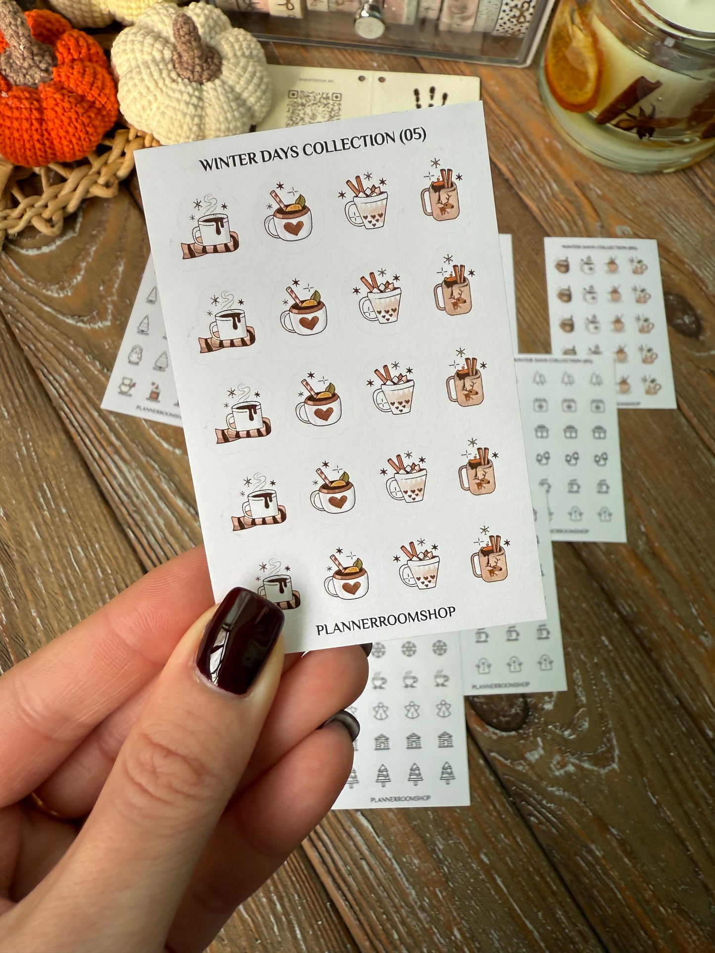 Winter Planner Stickers Bundle | 10 Mini Sheets | Christmas & Cozy Season Stickers | Matte Paper | Holiday Planner Decoration