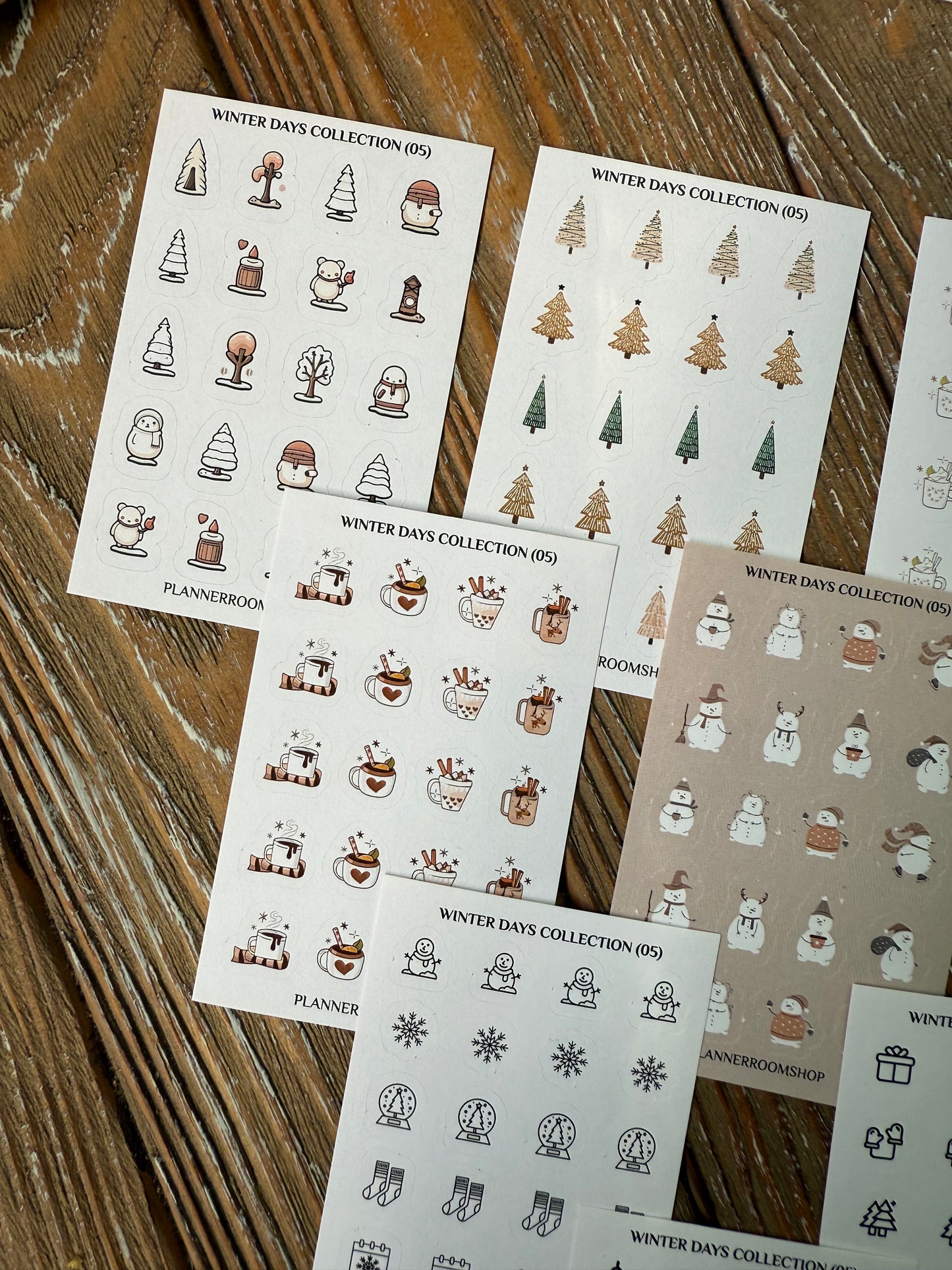 Winter Planner Stickers Bundle | 10 Mini Sheets | Christmas & Cozy Season Stickers | Matte Paper | Holiday Planner Decoration